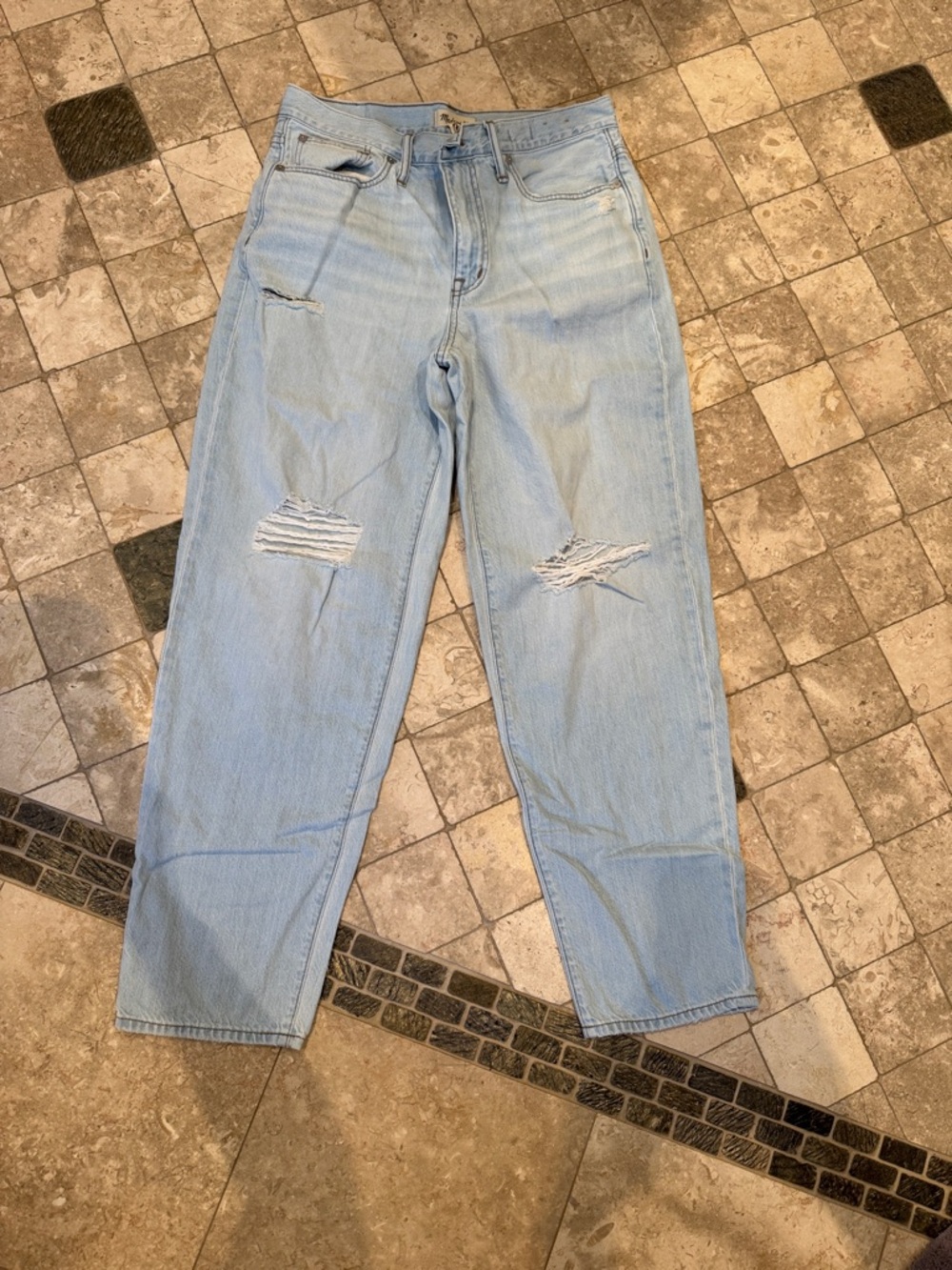 Madewell Light Blue Distressed Boyfriend Jeans